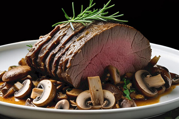 6. Roast Beef de pierna de cabra hispana​.