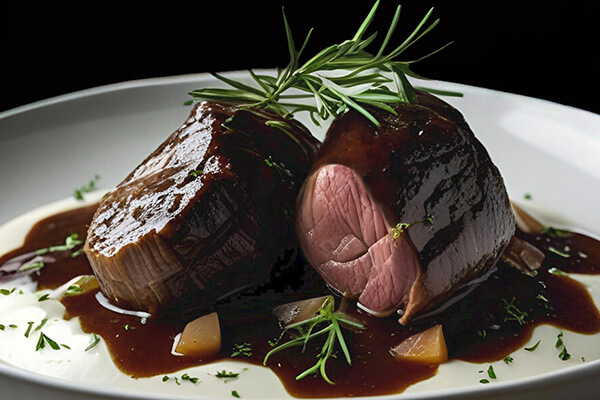 7. Carrilleras de buey cebón al Oporto.