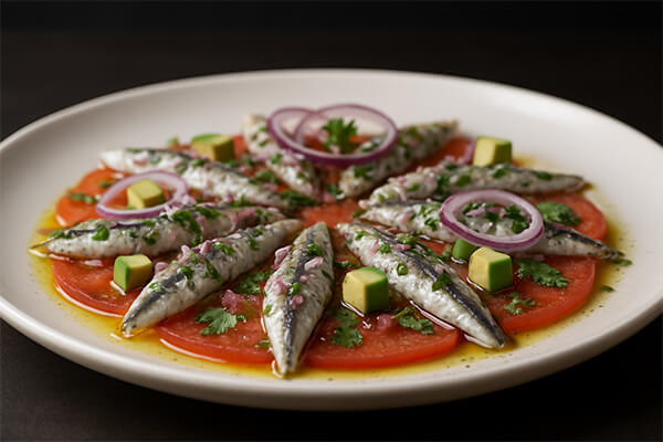 43. Ceviche de boquerones.