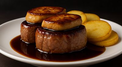 Solomillo con foie al Pedro Ximenez