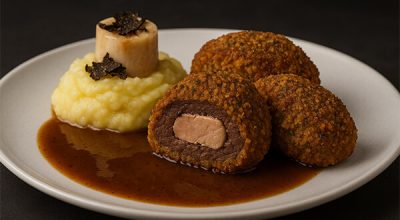 Escalopines de ciervo o corzo rellenos de foie